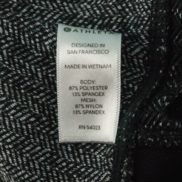 Athleta Size Medium M Black Mercer Herringbone Print Ankle Active Leggings - Picture 5 of 7